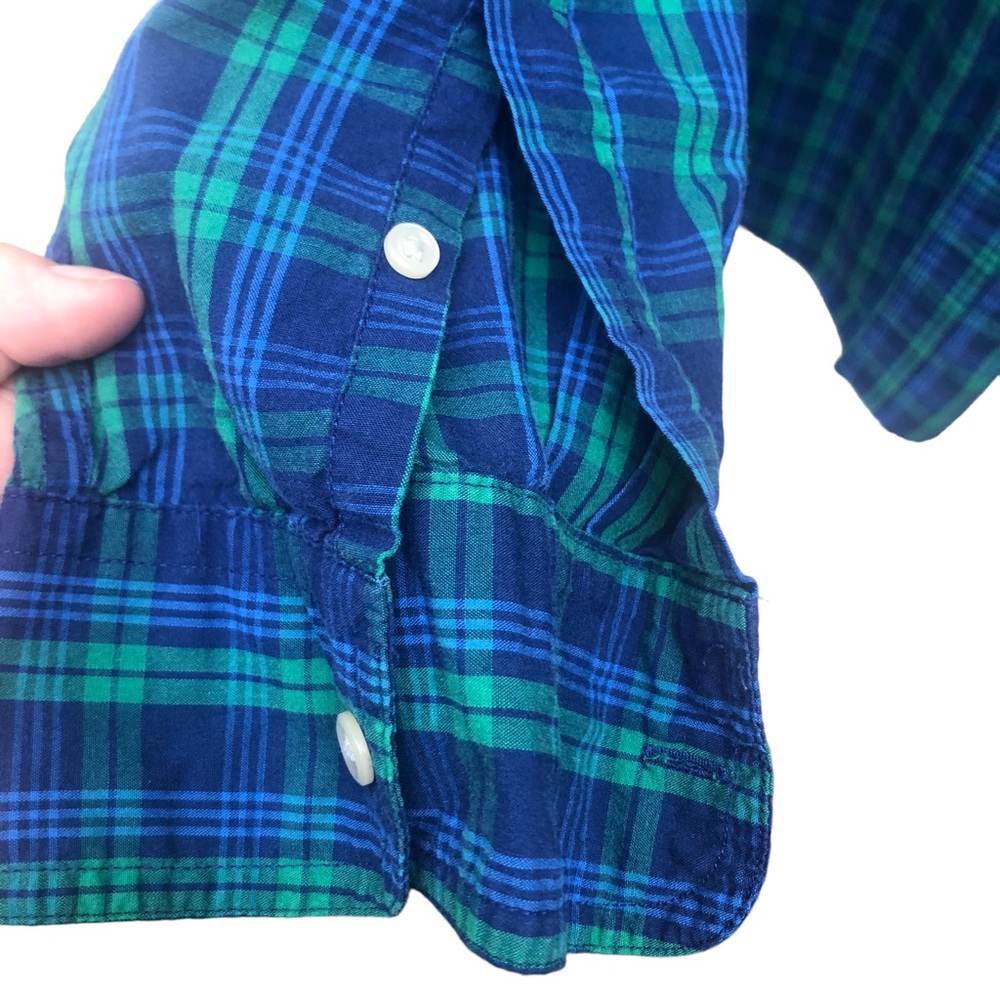 Chaps Green & Blue Plaid Button Down Oxford size 2XT - Picture 4 of 9